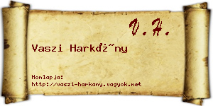Vaszi Harkány névjegykártya